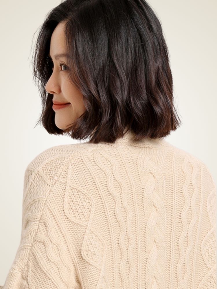 Azelis - Cable-Knit Cashmere Cardigan