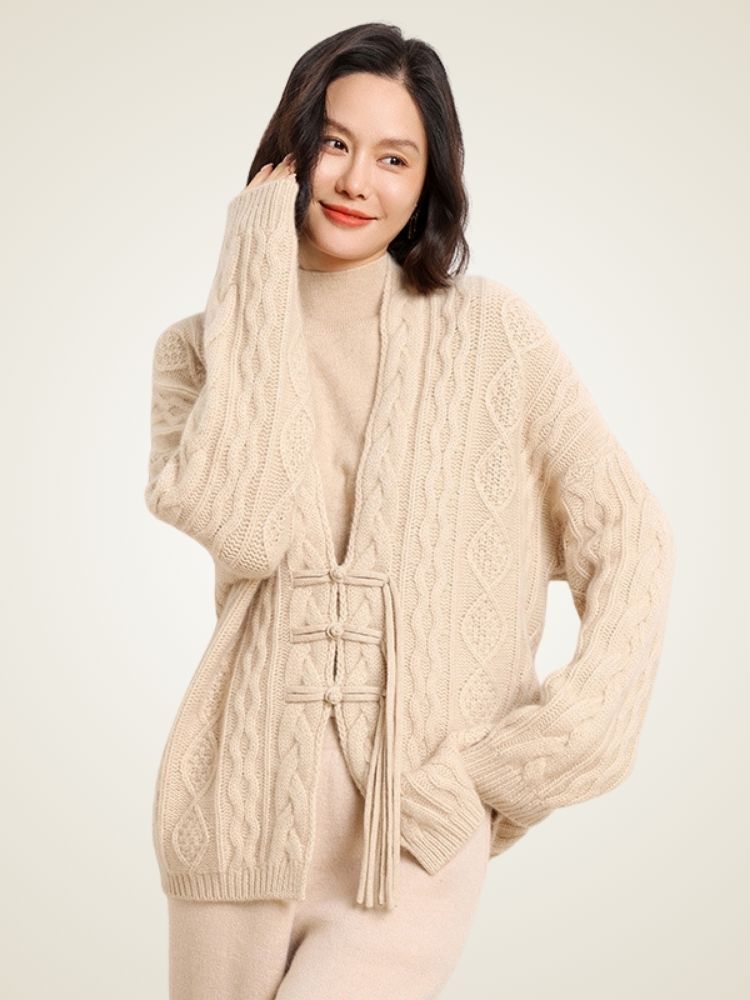 Azelis - Cable-Knit Cashmere Cardigan