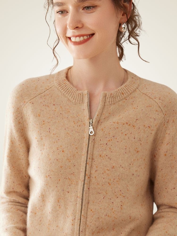 Univa - Heather Zip-Up Cashmere Cardigan