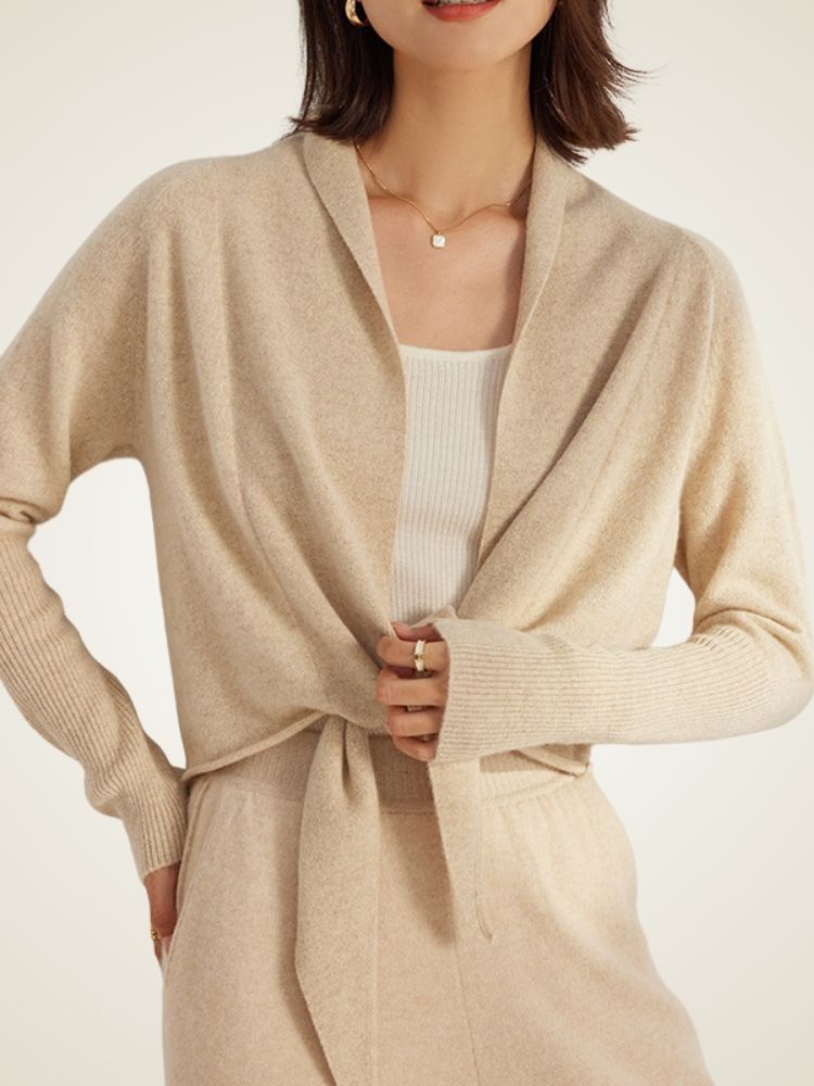 Abilene - Tie-Waist Cashmere Wrap Cardigan