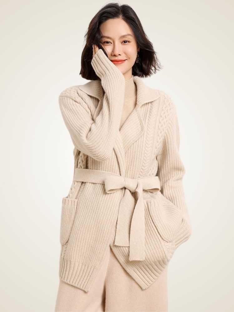 Elda - Belted Cashmere Cardigan