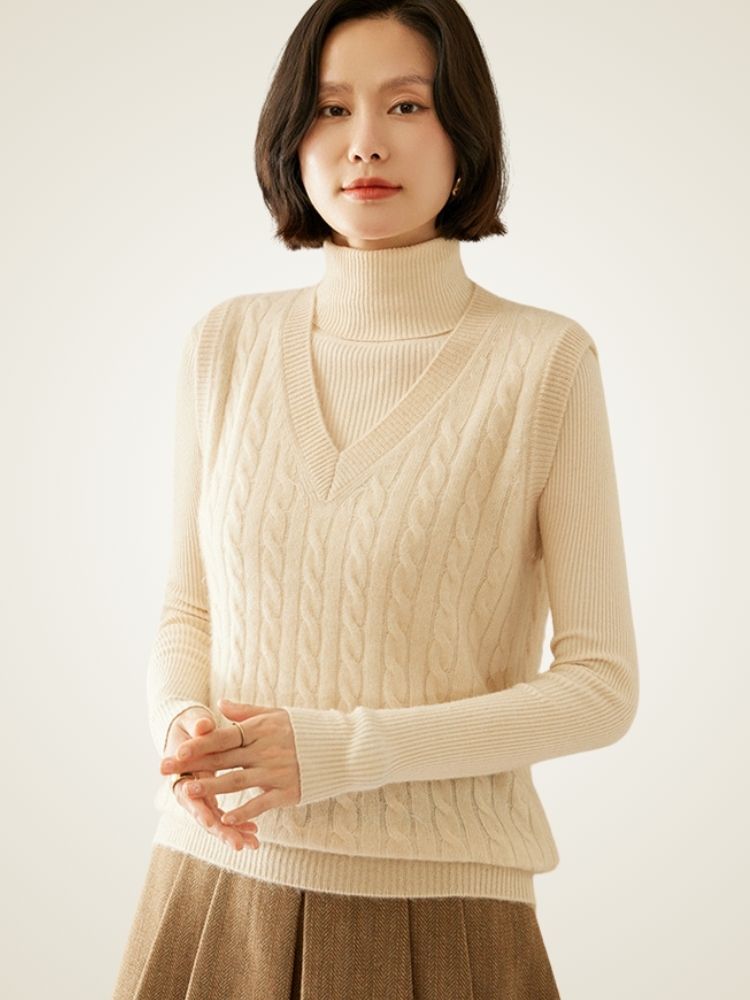 Marlene - Cable-Knit Cashmere Vest