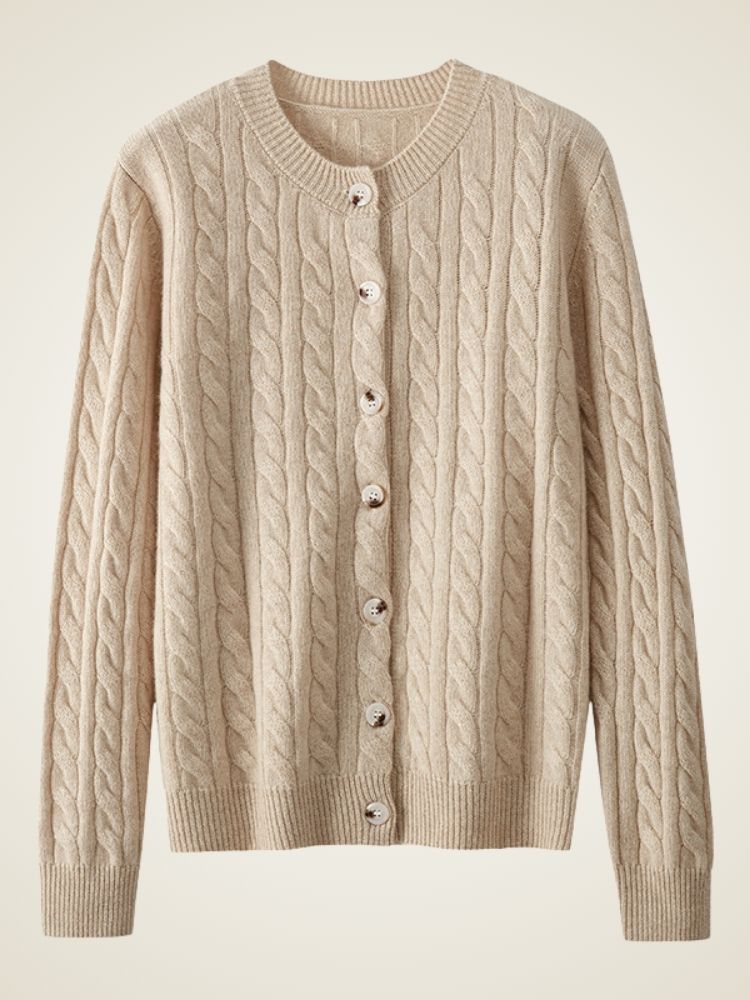 Faith - Cable Knit Cashmere Cardigan
