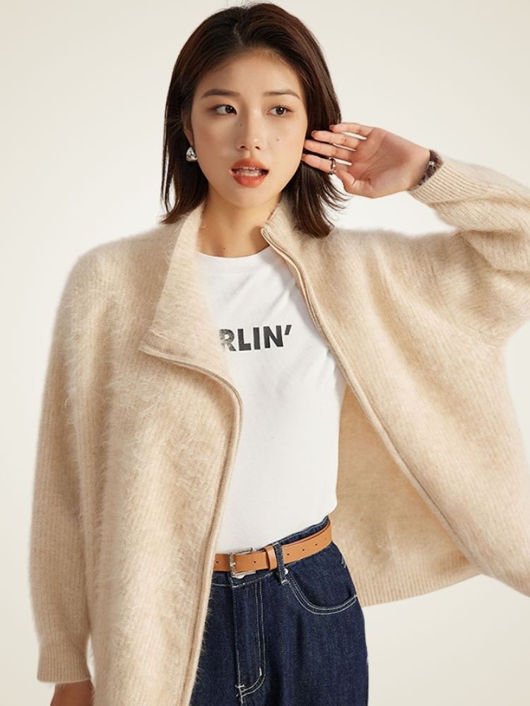 Donna - Zip-Up Cashmere Cardigan