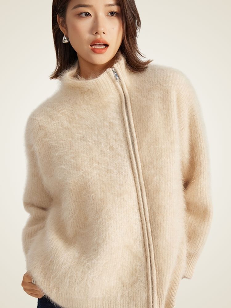 Donna - Zip-Up Cashmere Cardigan