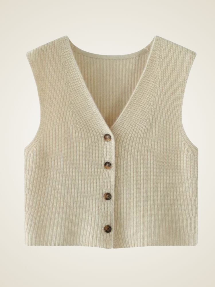 Malia - Ribbed Cashmere Vest