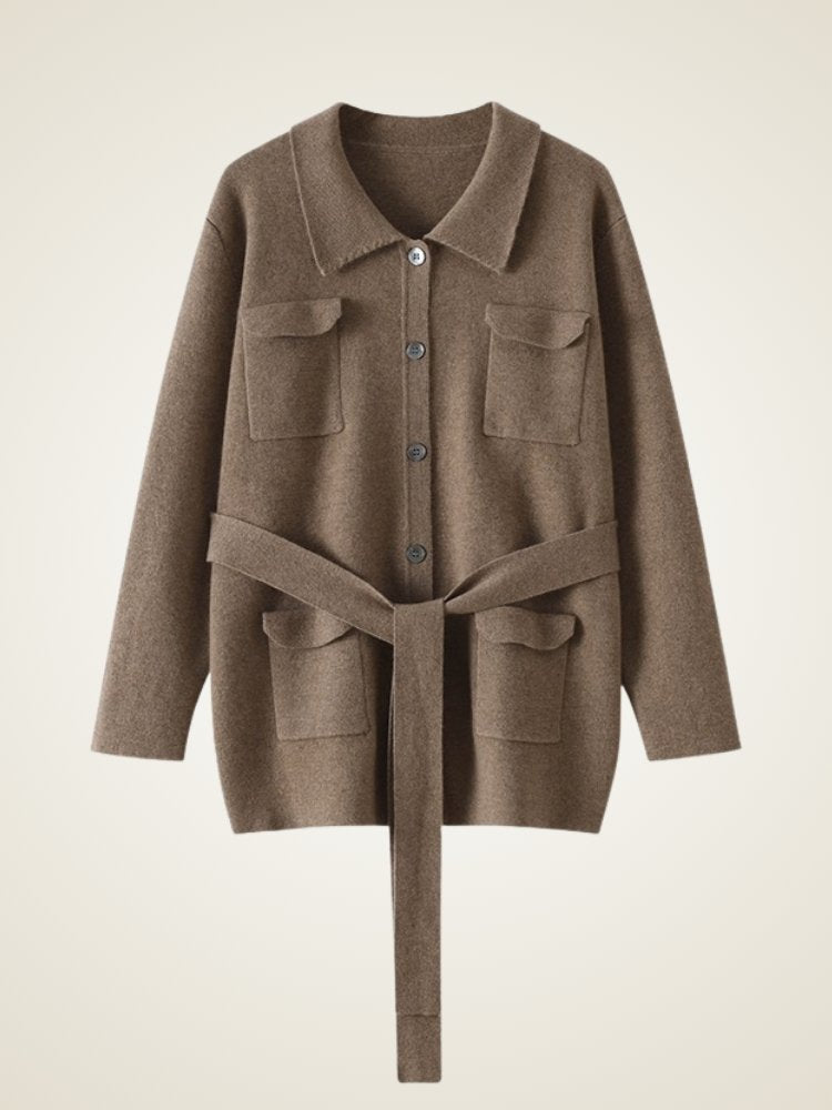 Leandria - Belted Cashmere Cardigan