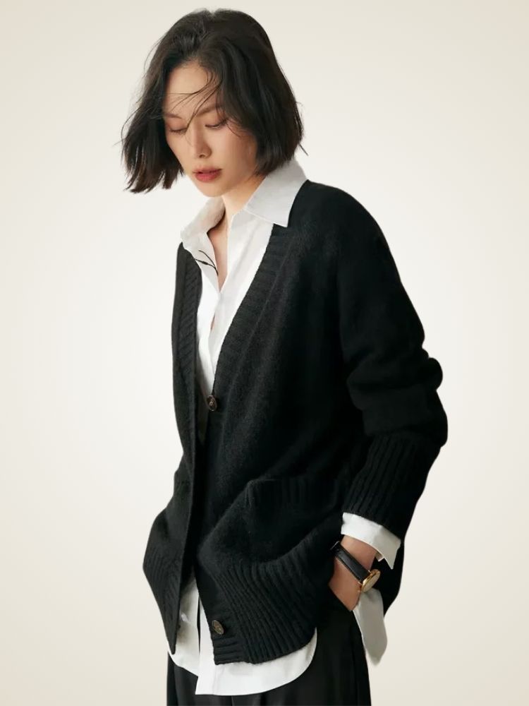 Jade - V Neck Cashmere Cardigan