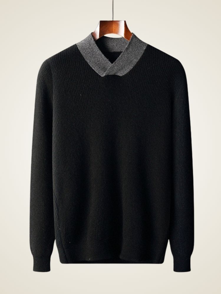 Kade - V-Neck Shawl Collar Cashmere Sweater