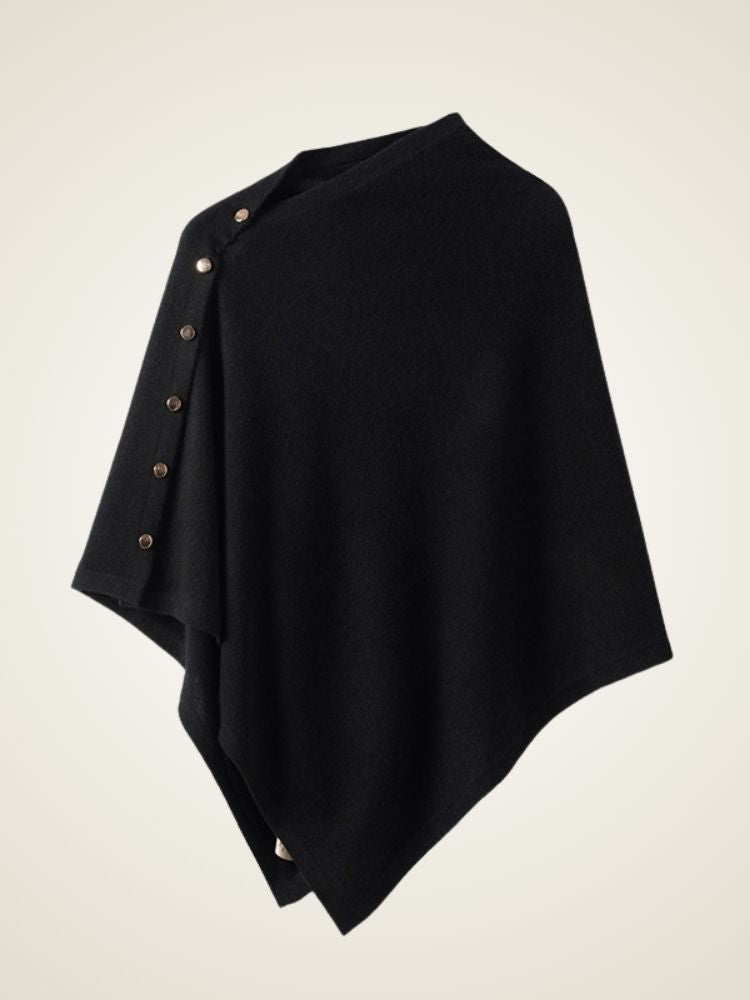 Asta - Buttoned Cashmere Poncho