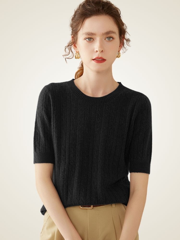 Celandine - Short-Sleeve Cashmere Sweater