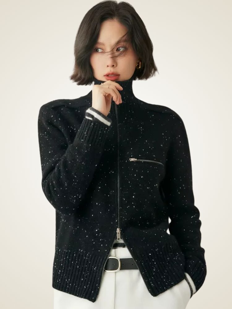 Liv - Zip Cashmere Cardigan