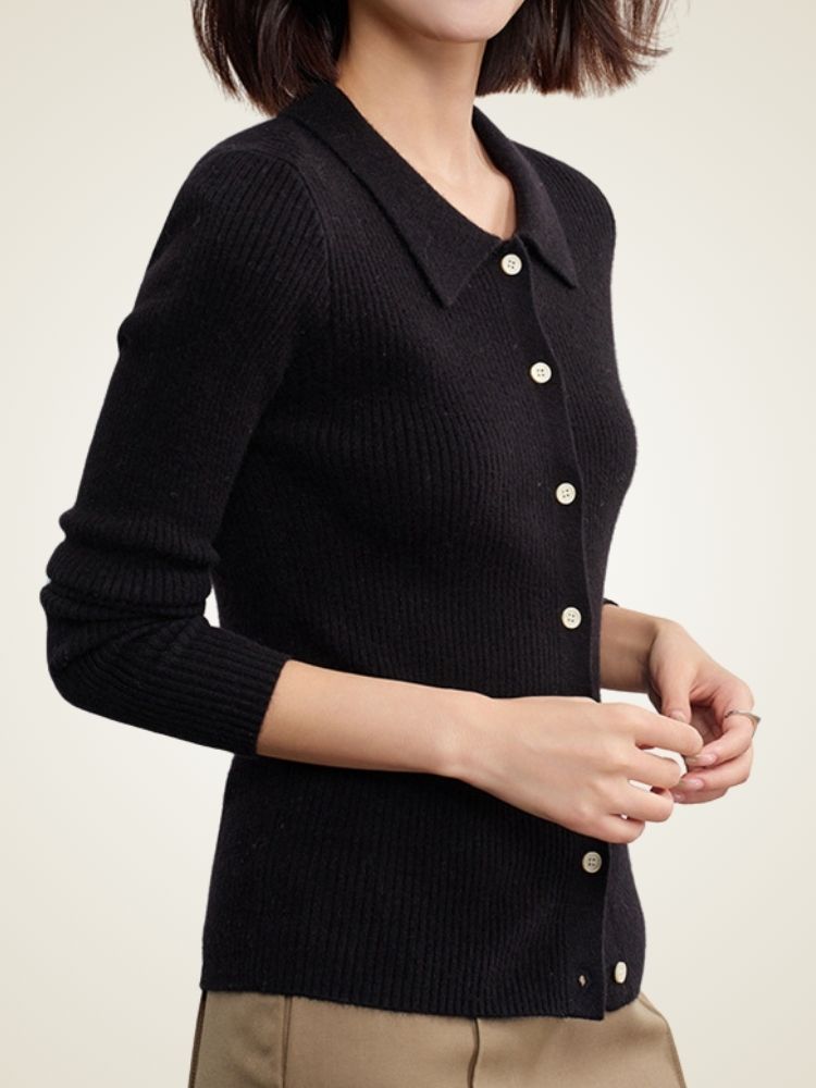 Posie - Ribbed Cashmere Cardigan