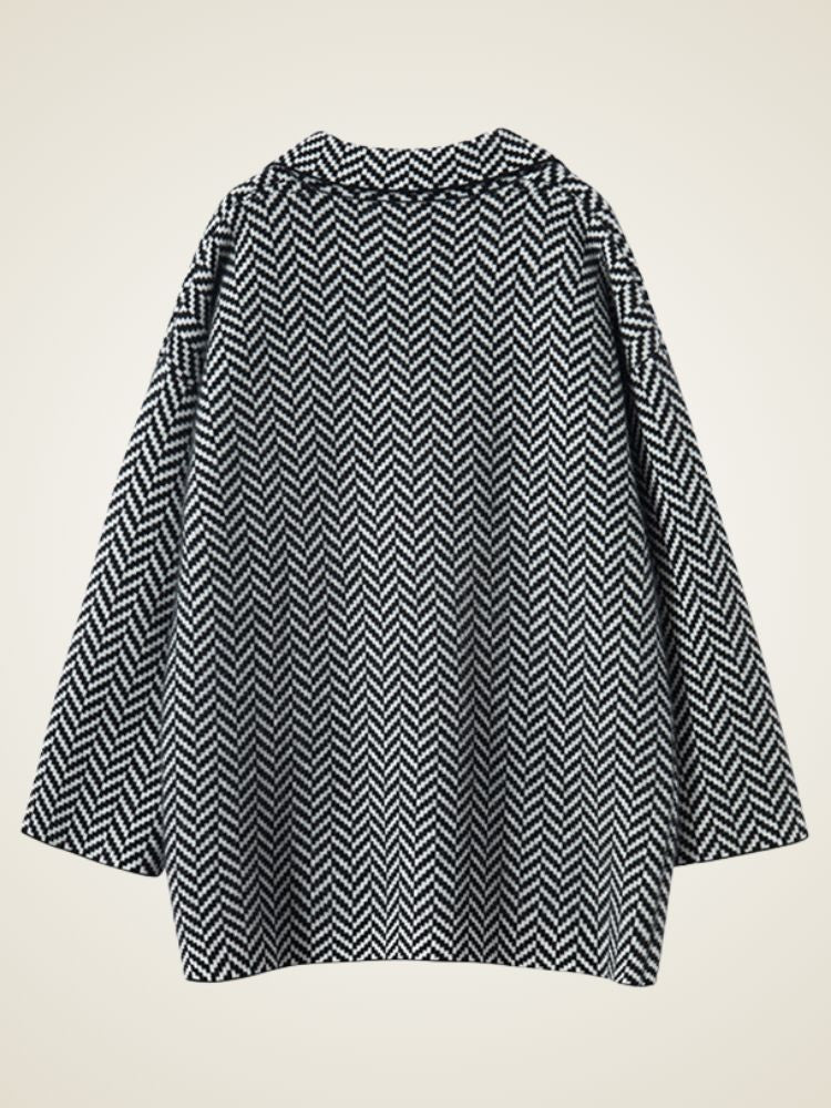 Elysia - Herringbone Cashmere Coat