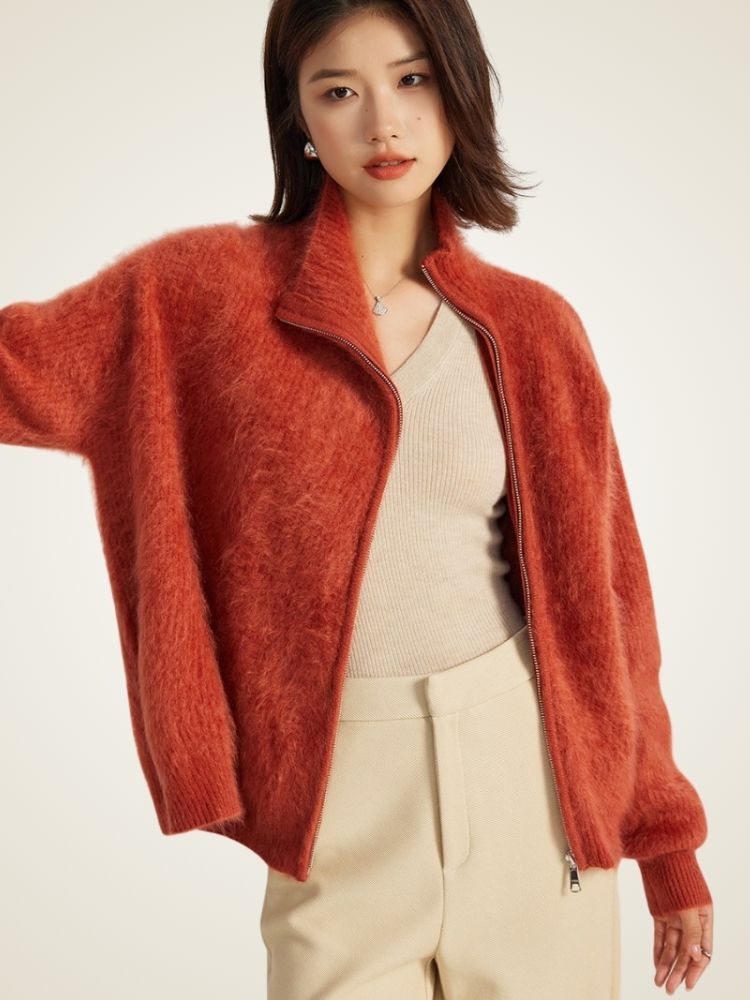 Donna - Zip-Up Cashmere Cardigan