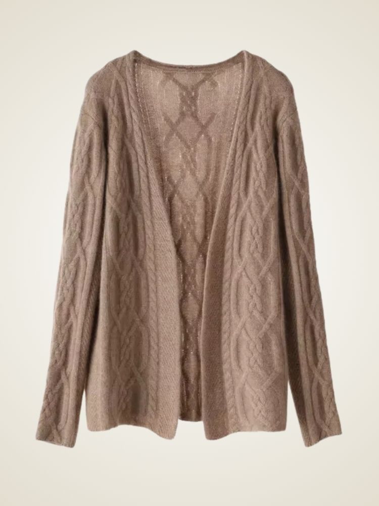 Blair - Two Piece Cable Knit Cashmere Cardigan
