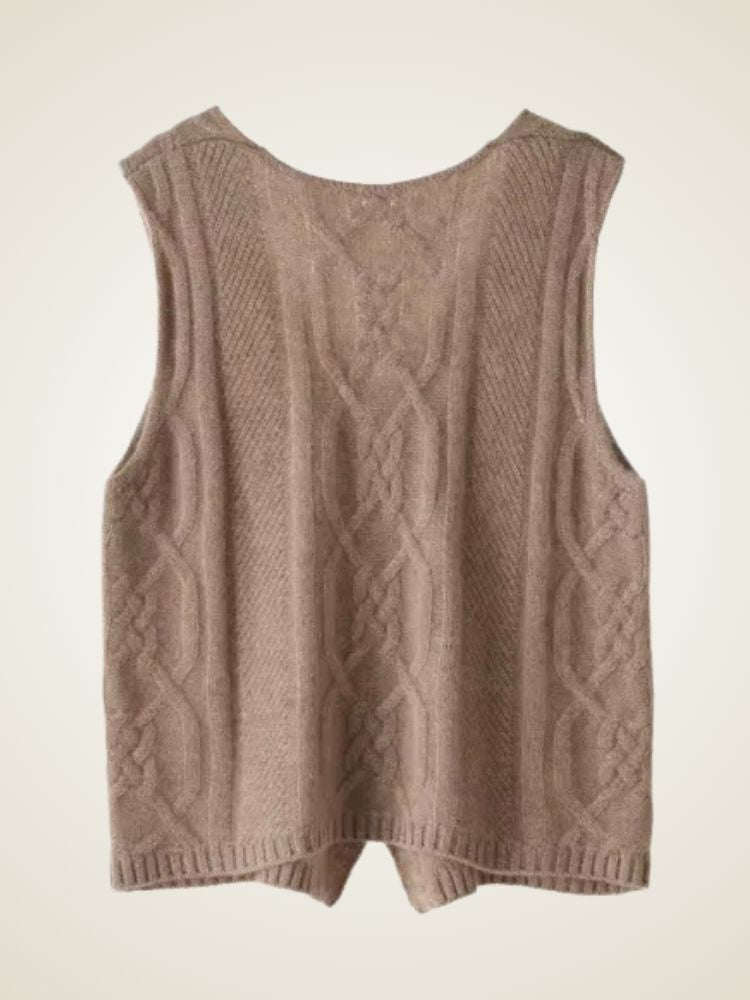 Blair - Two Piece Cable Knit Cashmere Cardigan