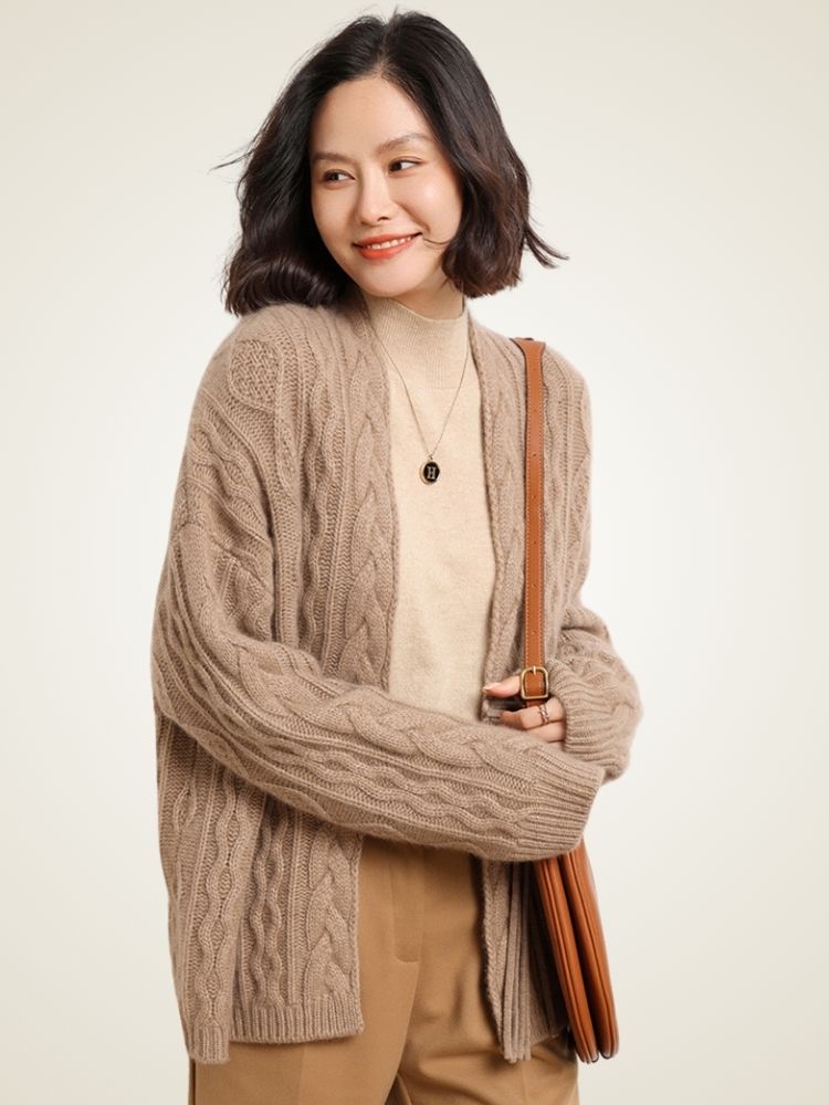 Azelis - Cable-Knit Cashmere Cardigan