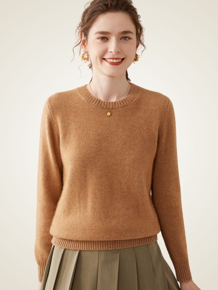 Calienna - Classic Crew Neck Cashmere Sweater