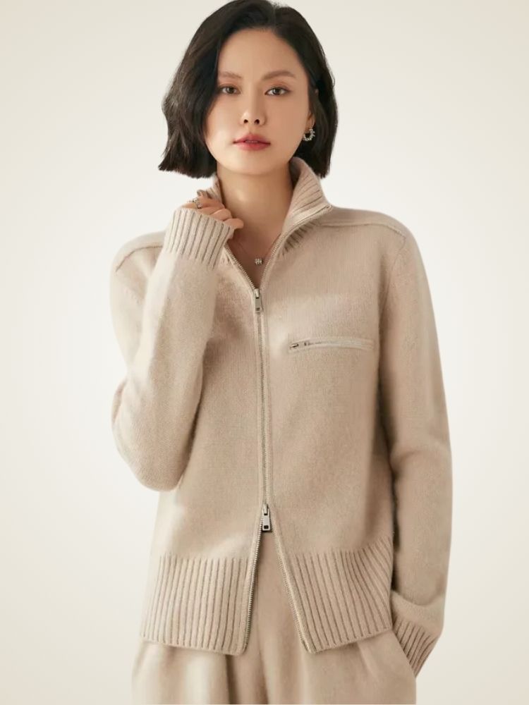 Liv - Zip Cashmere Cardigan