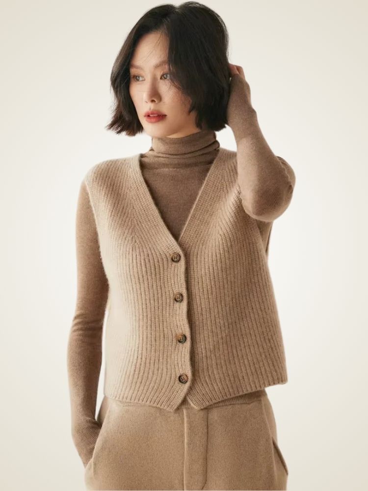 Malia - Ribbed Cashmere Vest