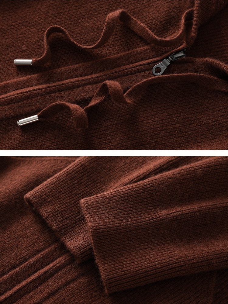 Naralith - Zip Up Cashmere Hoodie