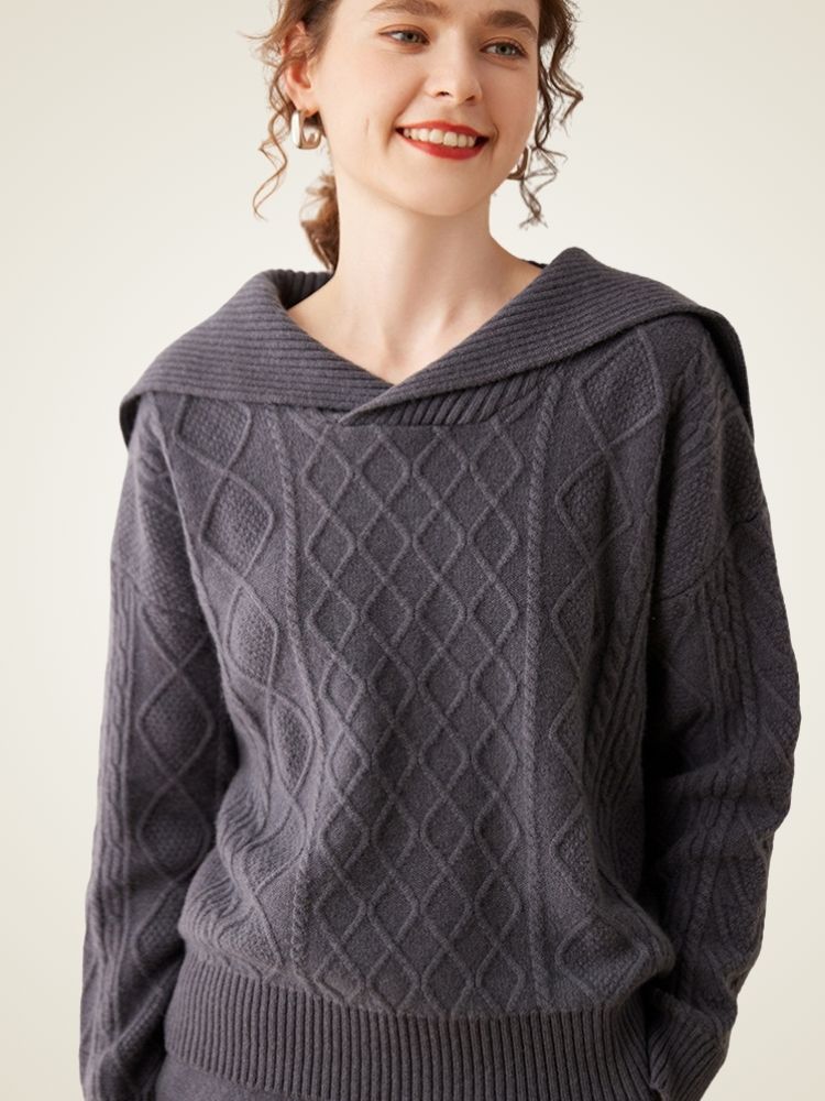 Taelira - Cable-Knit Cashmere Hoodie