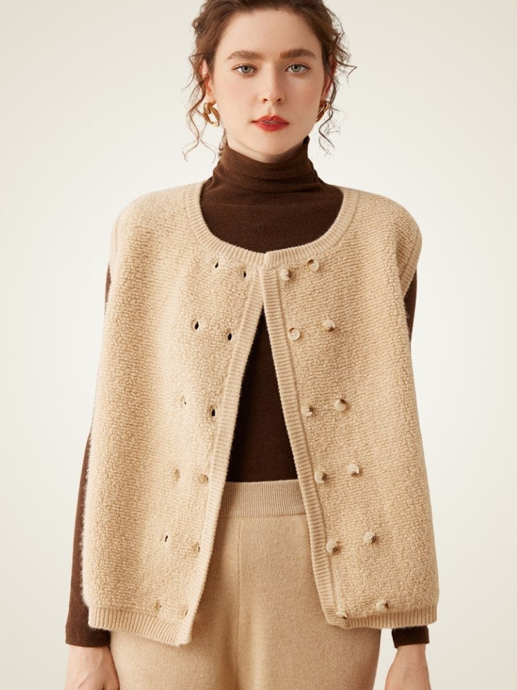 Kelyndra -  Textured Cashmere Vest