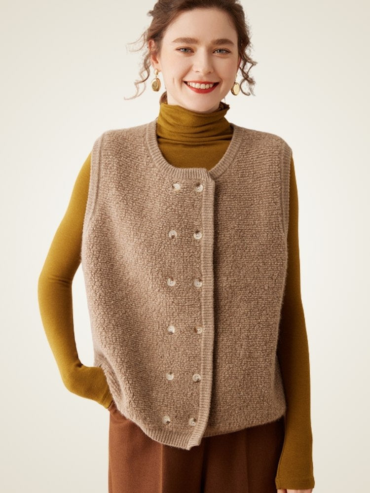 Kelyndra -  Textured Cashmere Vest