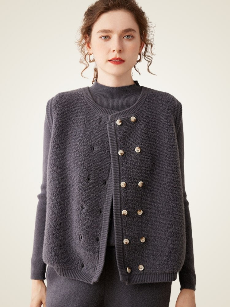 Kelyndra -  Textured Cashmere Vest