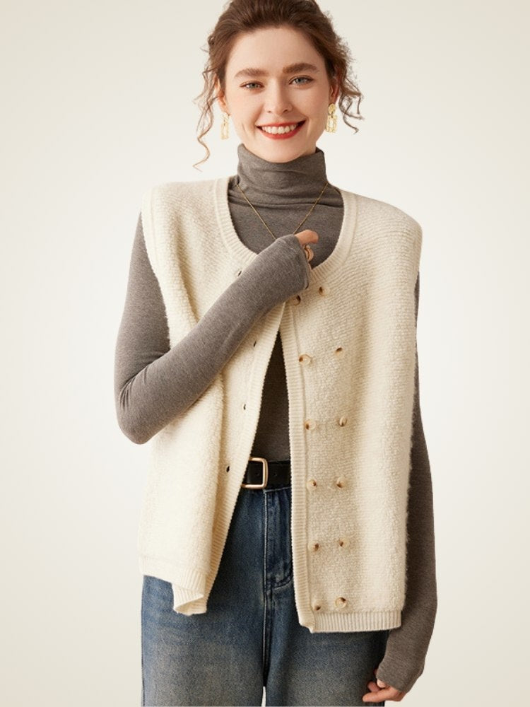 Kelyndra -  Textured Cashmere Vest