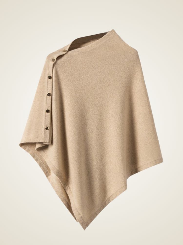 Asta - Buttoned Cashmere Poncho