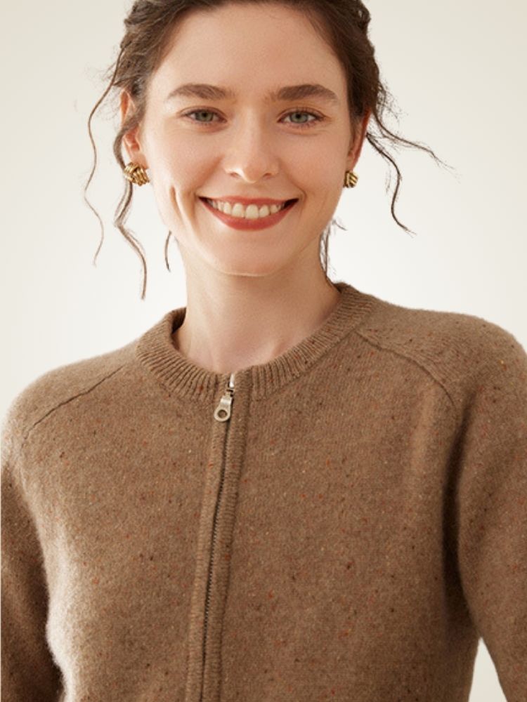 Univa - Heather Zip-Up Cashmere Cardigan