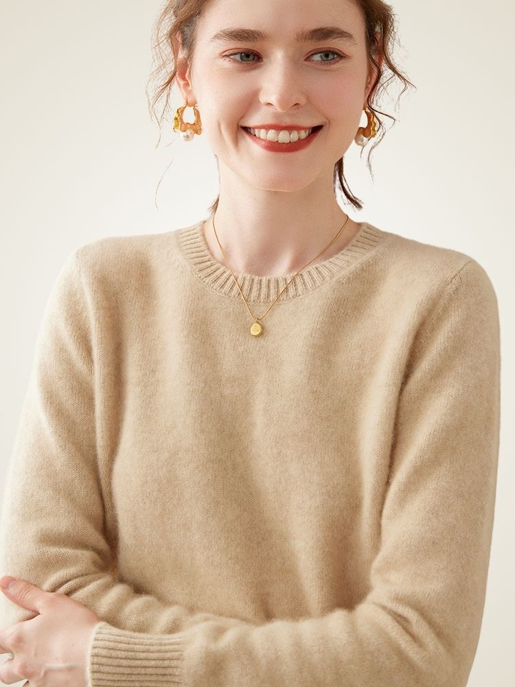 Calienna - Classic Crew Neck Cashmere Sweater