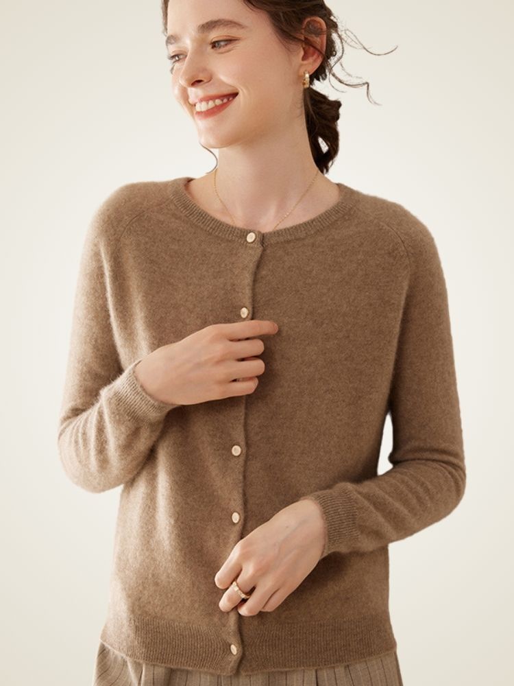 Dana - Classic Pure Cashmere Cardigan