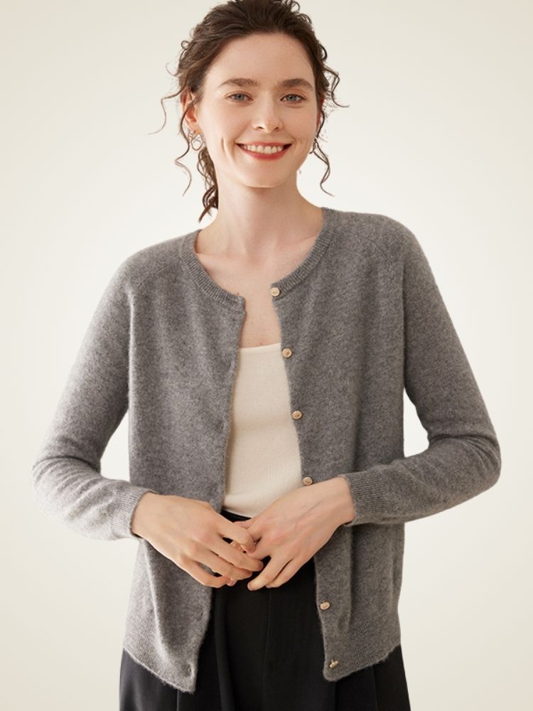 Dana - Classic Pure Cashmere Cardigan