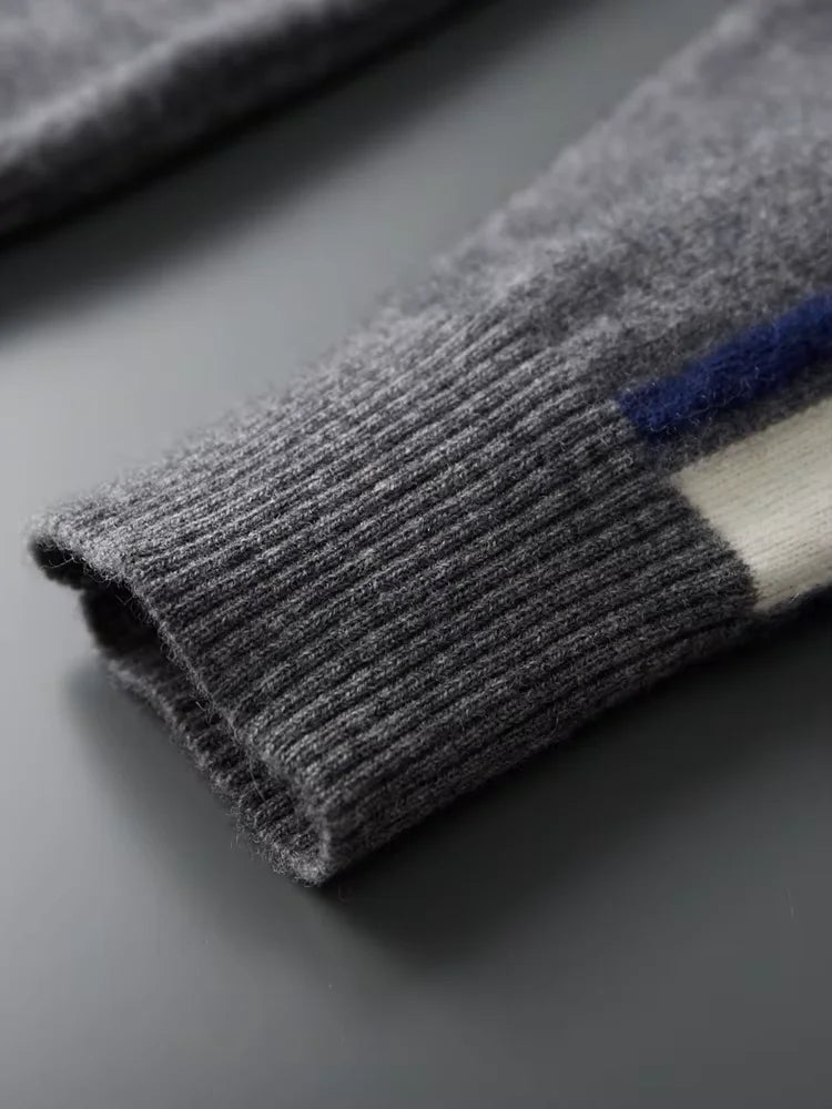 Carter - Tricolore Cashmere Zip Up Cardigan