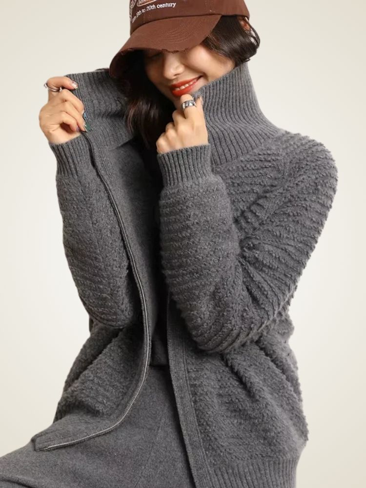 Bailey - Zip Cashmere Cardigan