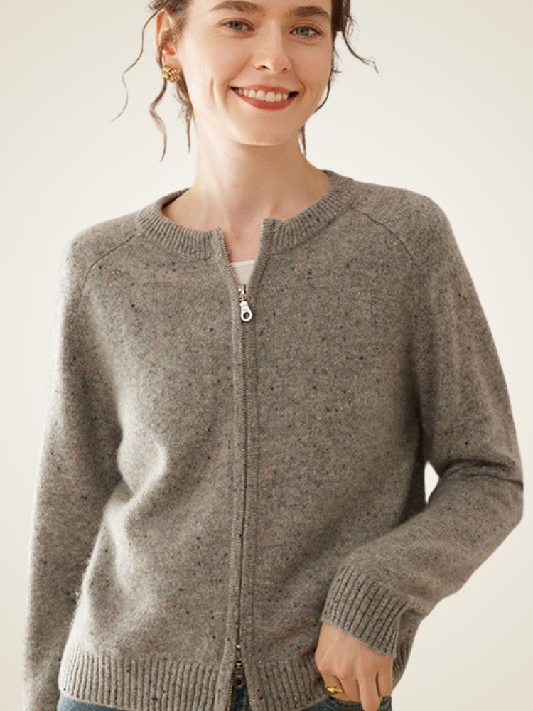 Univa - Heather Zip-Up Cashmere Cardigan