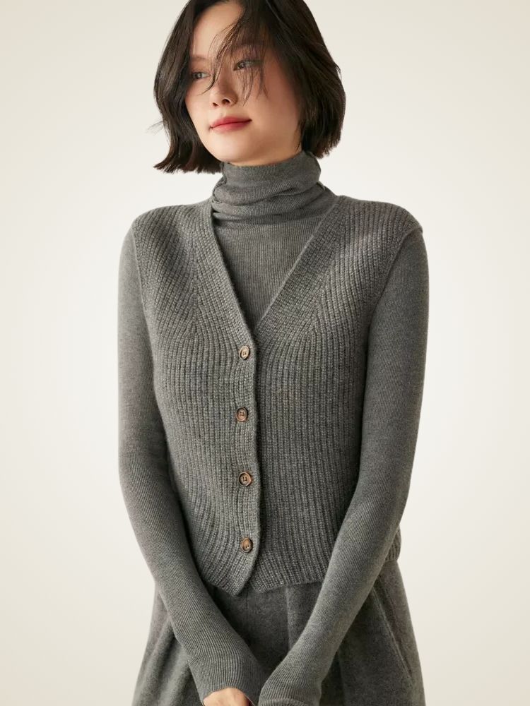 Malia - Ribbed Cashmere Vest