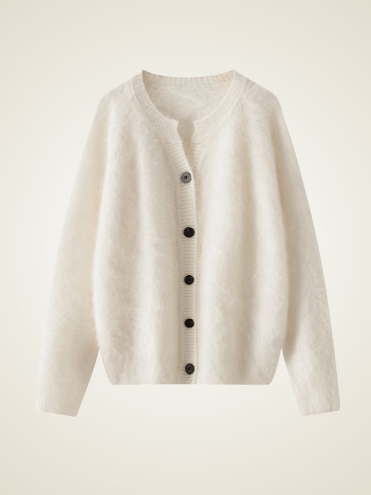 Galilee - Classic Brushed Cashmere Cardigan