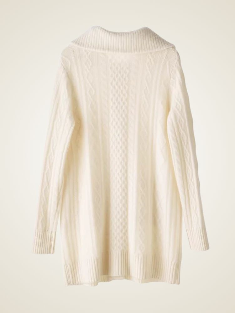Paige - Collared Cable Knit Cashmere Cardigan