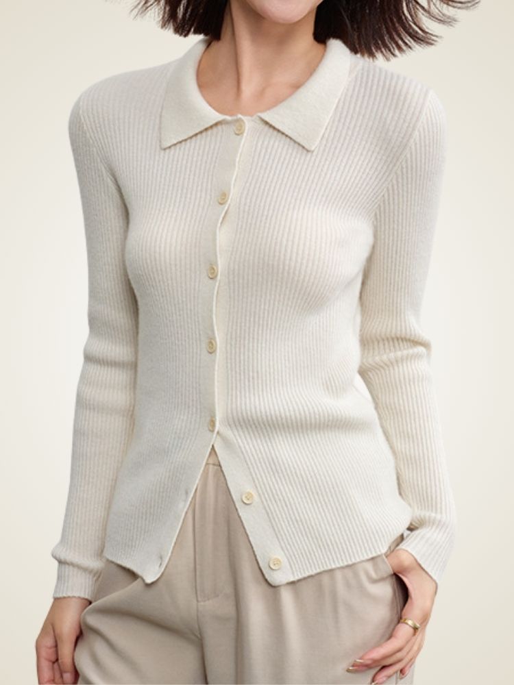 Posie - Ribbed Cashmere Cardigan