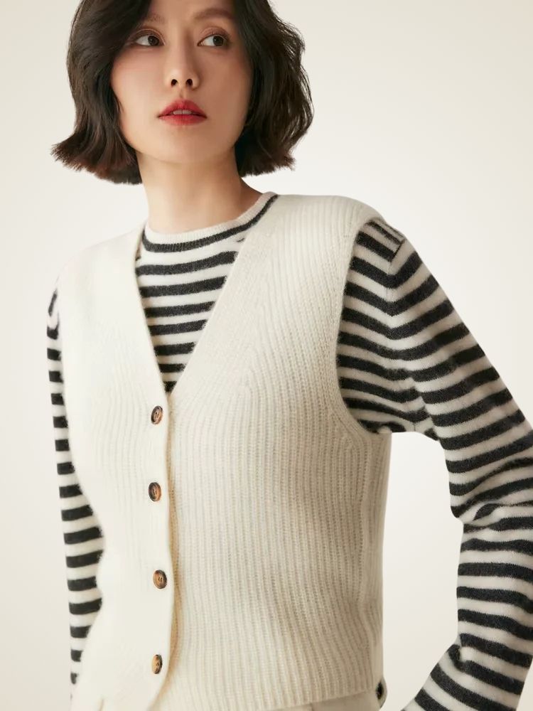 Malia - Ribbed Cashmere Vest