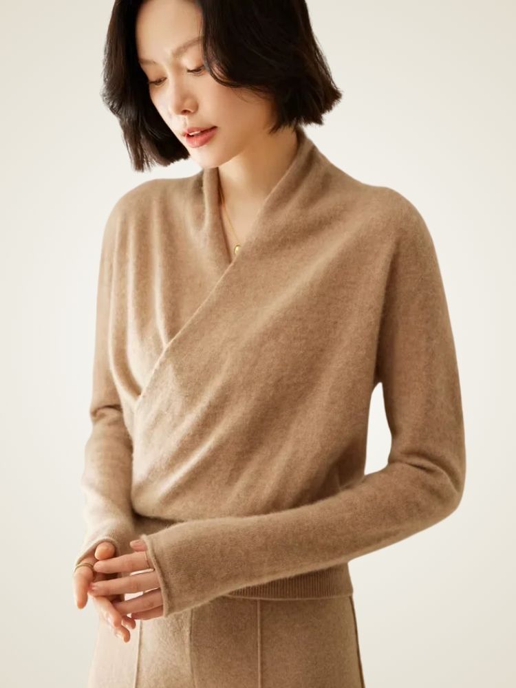 Clara - Wrap Cashmere Sweater
