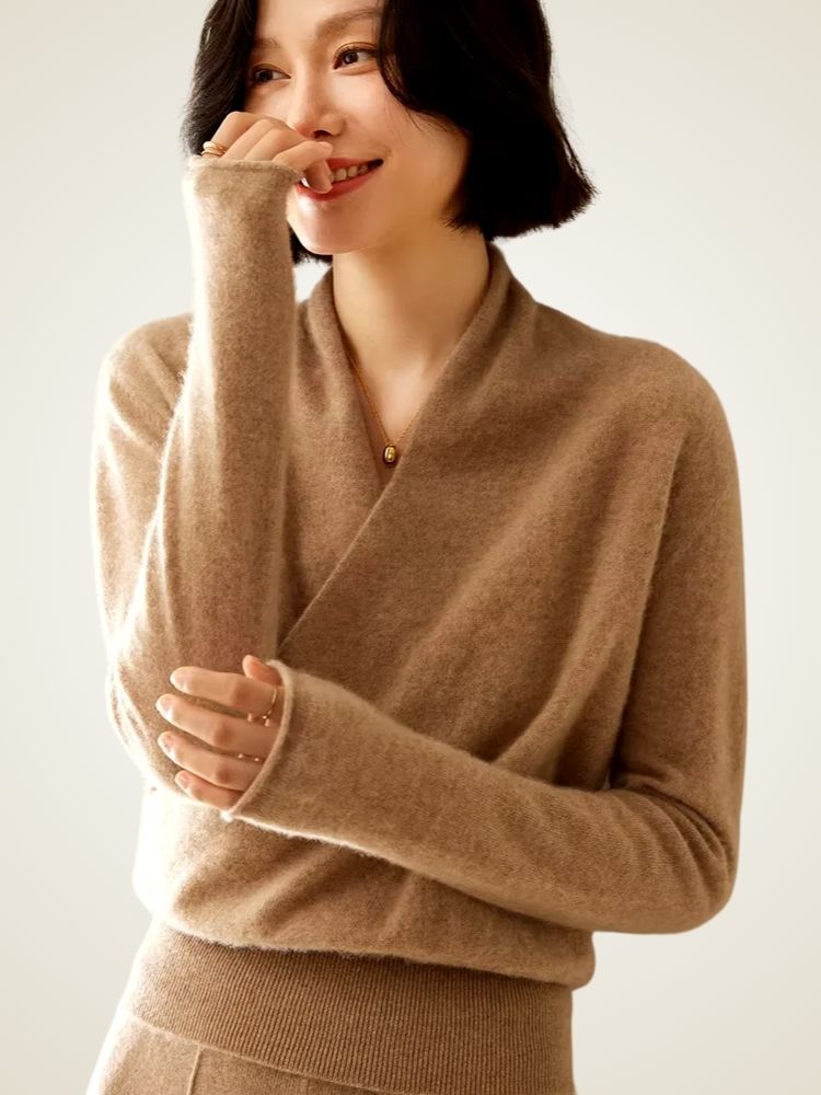Clara - Wrap Cashmere Sweater