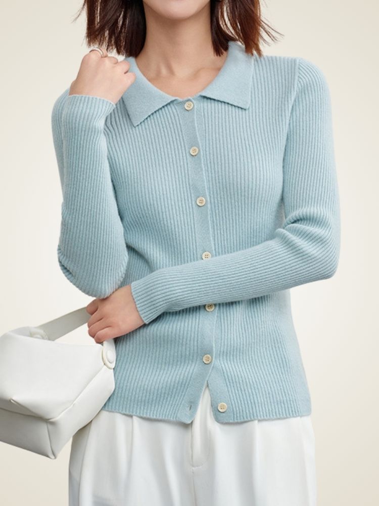Posie - Ribbed Cashmere Cardigan