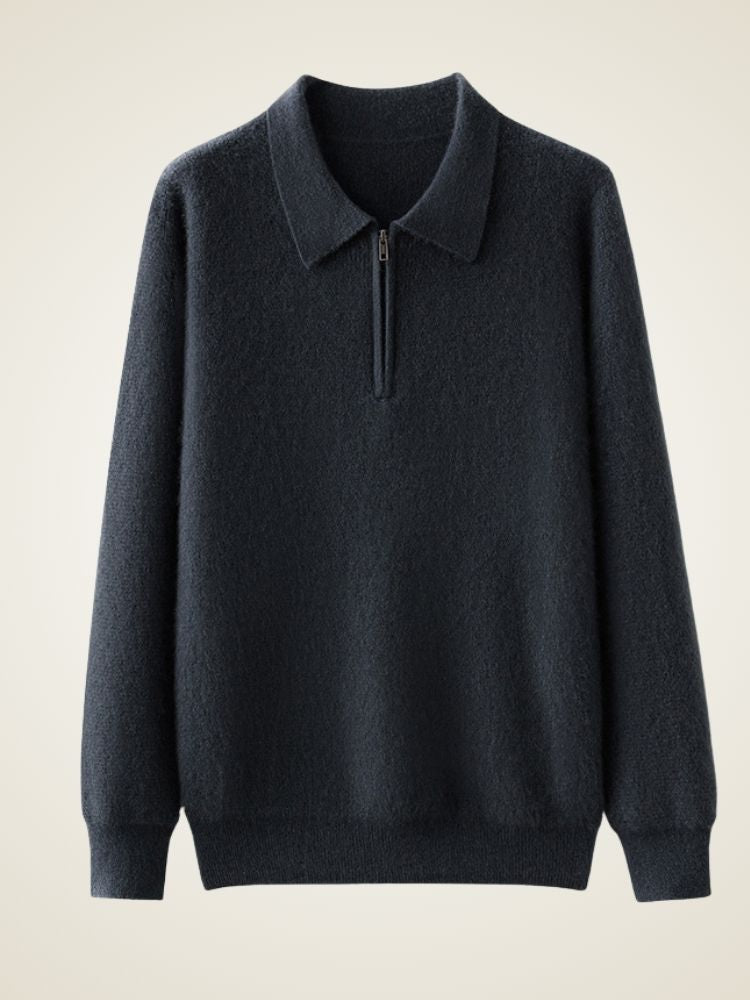 Cedric - Long Sleeve Cashmere Polo Sweater