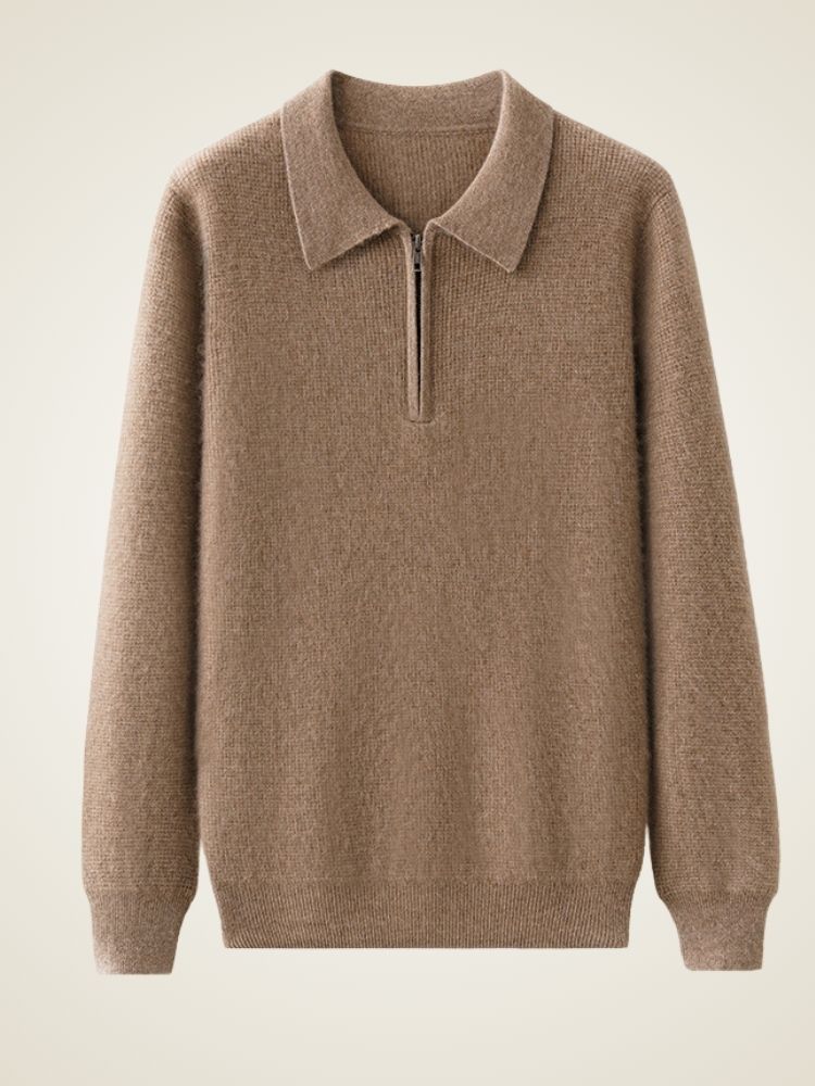 Cedric - Long Sleeve Cashmere Polo Sweater