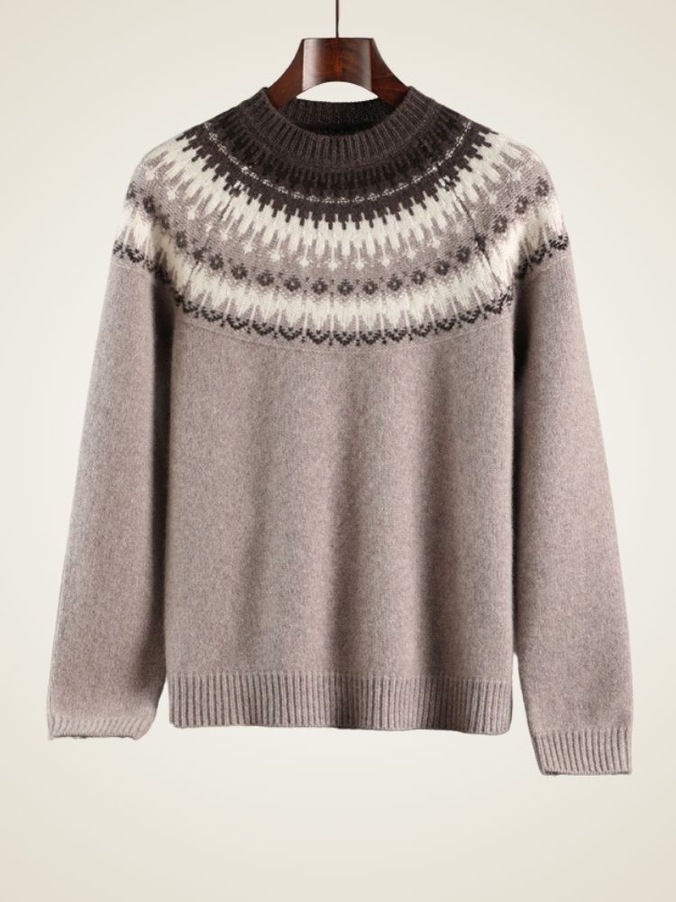 Ansel - Knitted Yoke Cashmere Sweater